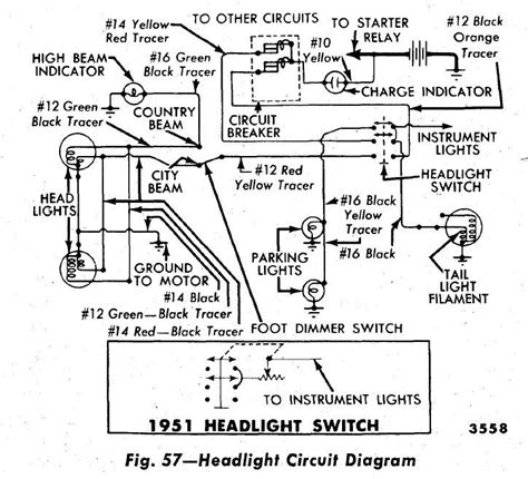 1954 ford headlight switch wiring 